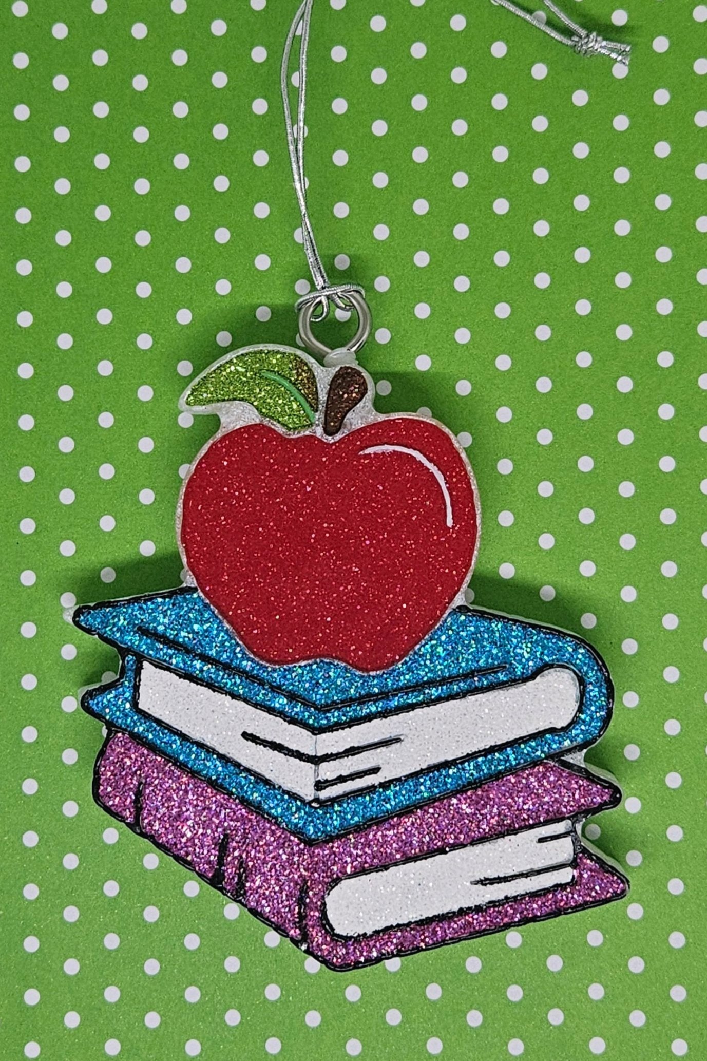 Teacher Apple on Books Car Freshie